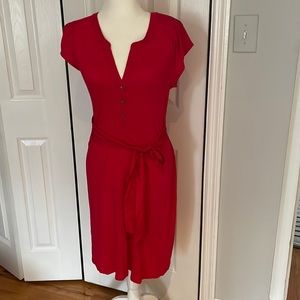 Theory brand red mid length dress